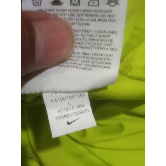 NIKE GOLF Tour Performance Dri Fit Neon Green Polo Shirt Mens Large L - Picture 9 of 11